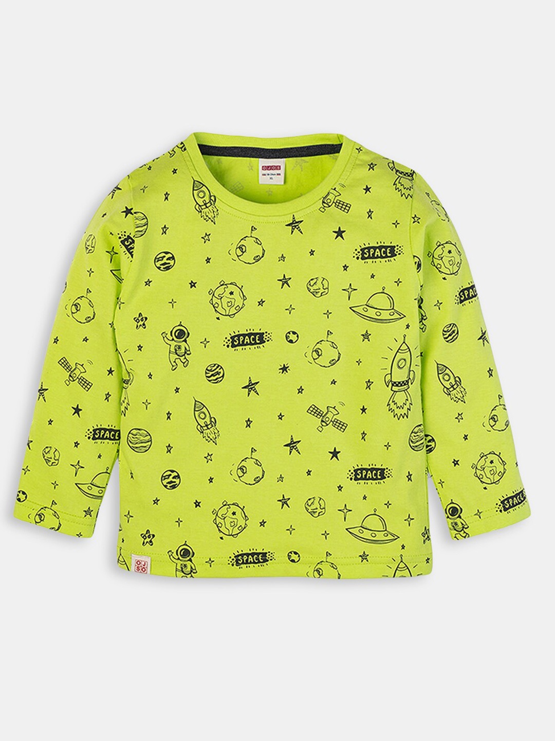 

Hopscotch Boys Green Printed Cotton Sweatshirt
