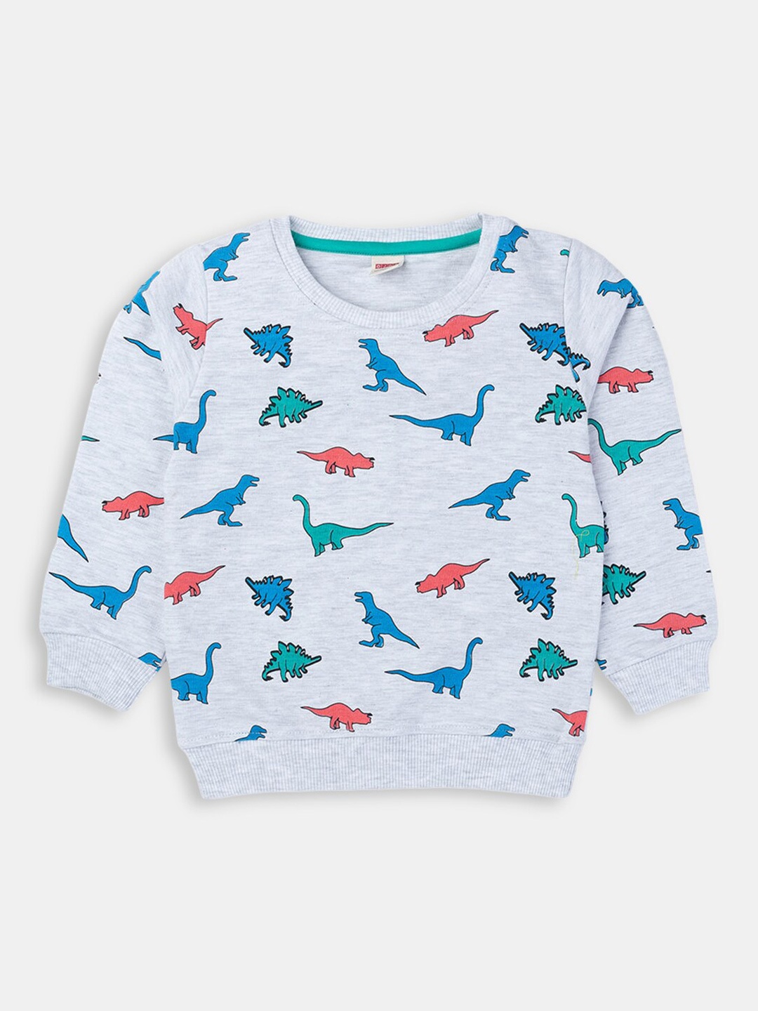 

Hopscotch Boys Grey Printed Cotton Sweatshirt