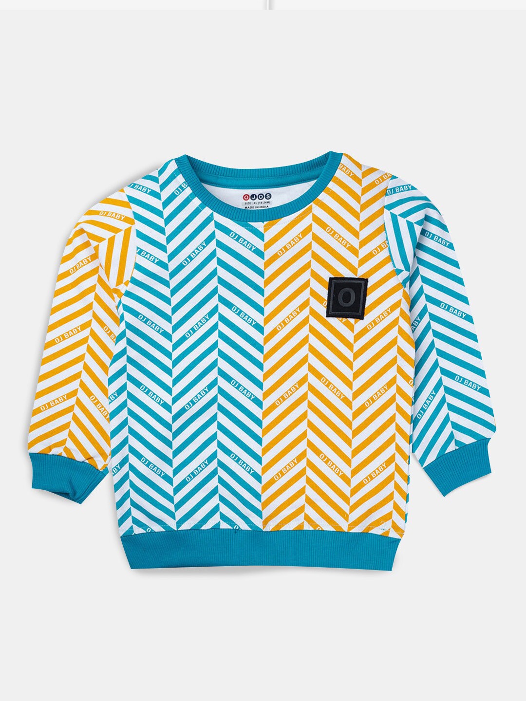 

Hopscotch Boys White Striped Cotton Sweatshirt