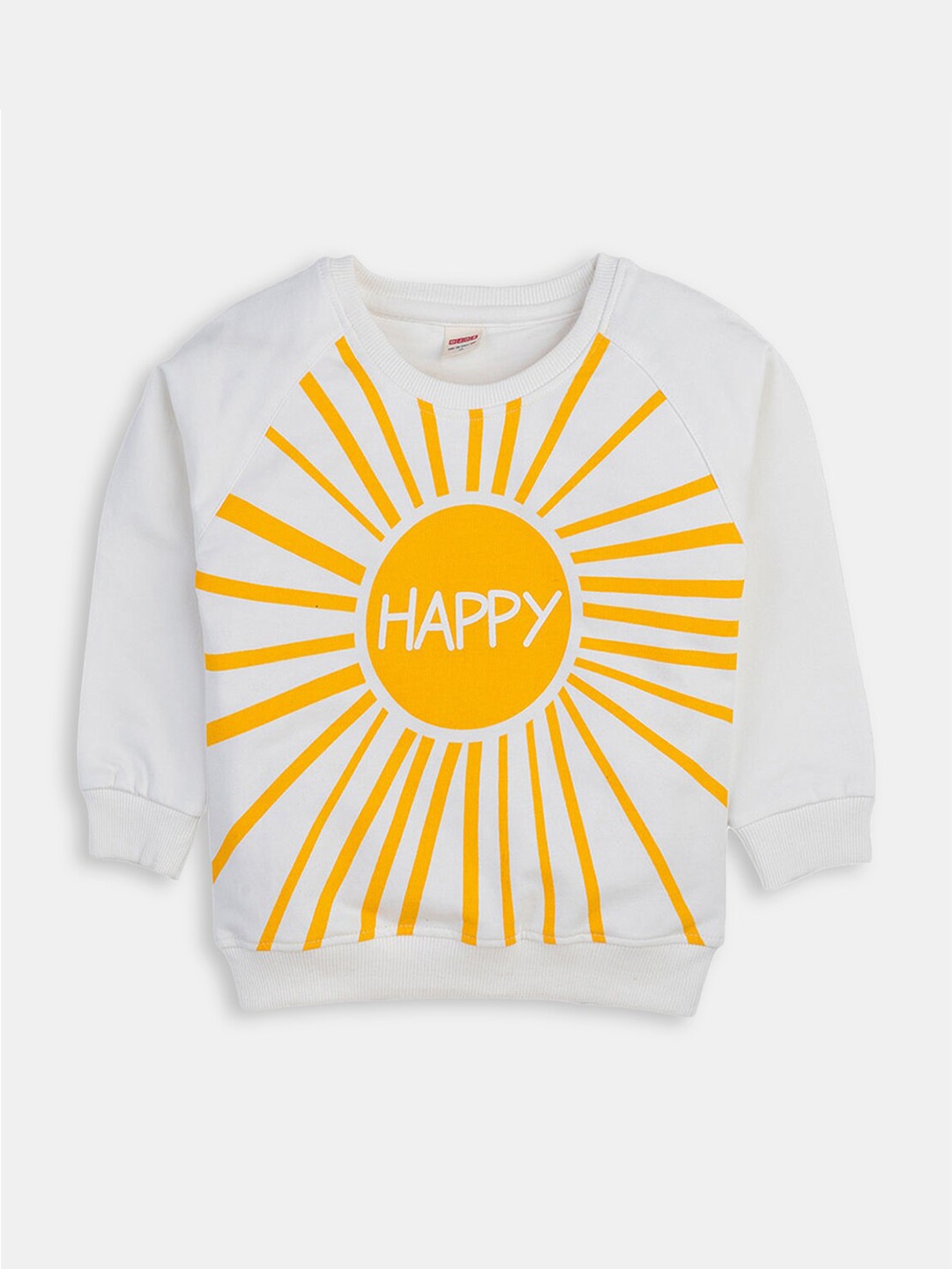

Hopscotch Boys Off White & Yellow Cotton Sweatshirt