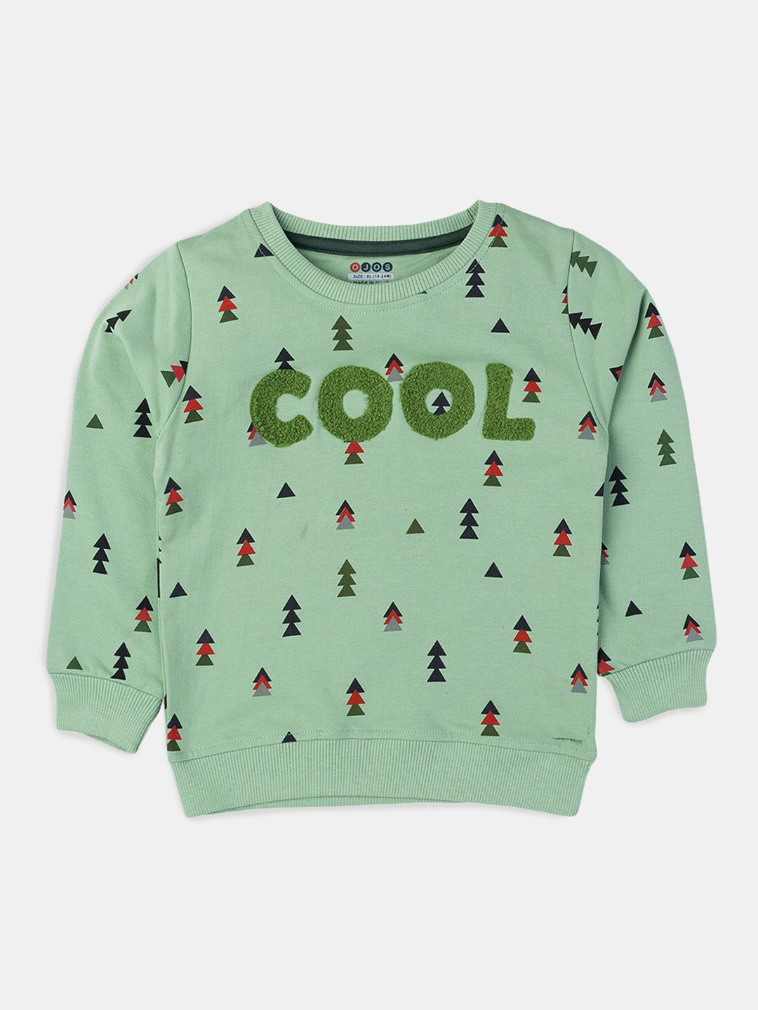 

Hopscotch Boys Green Printed Cotton Sweatshirt