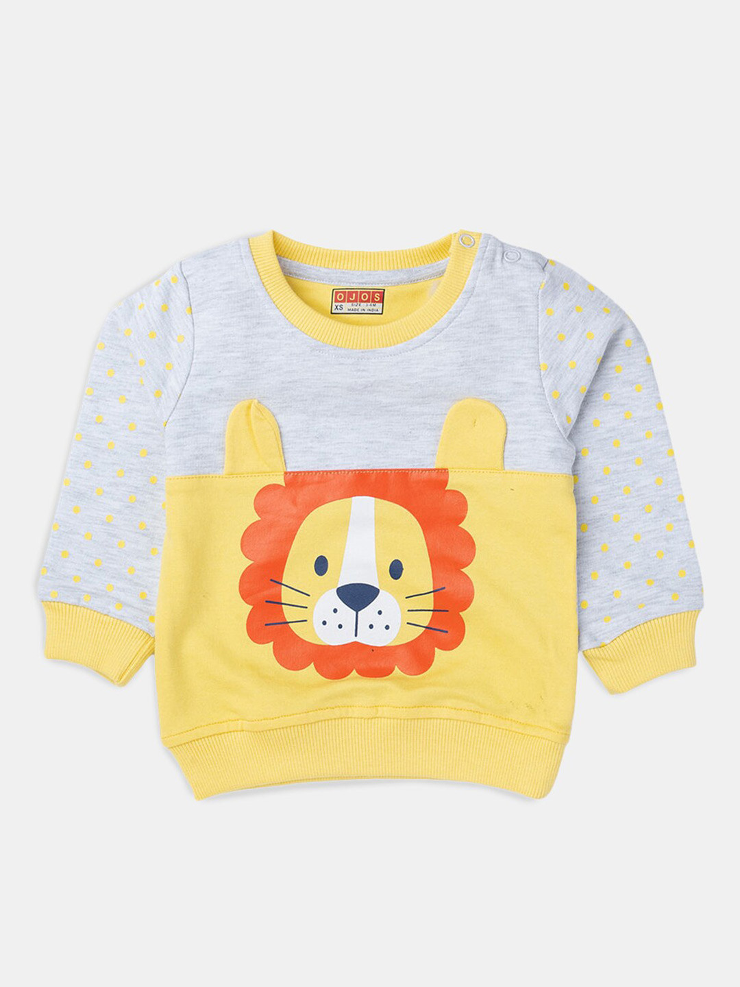

Hopscotch Boys Gold-Toned Printed Cotton Sweatshirt