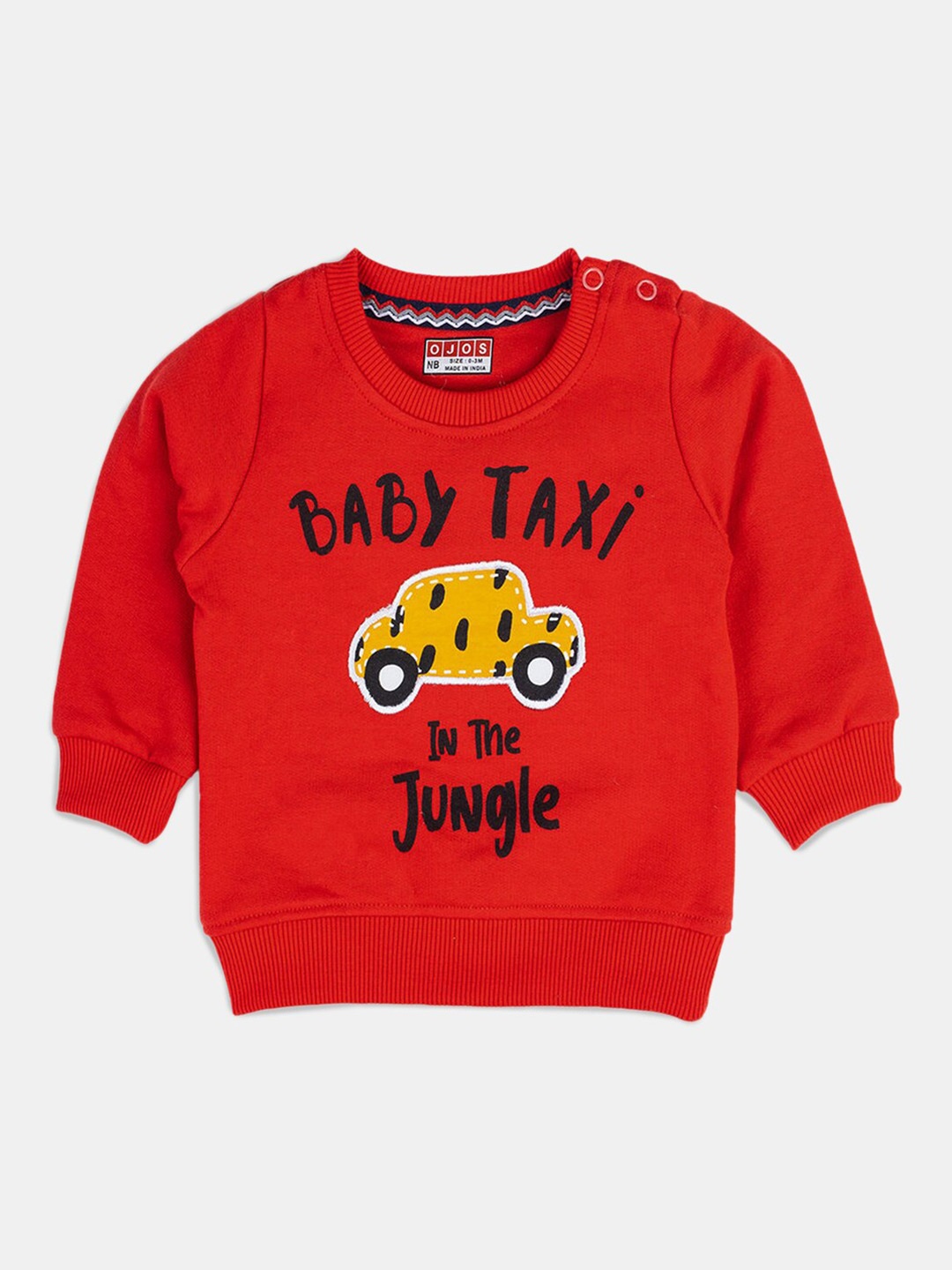 

Hopscotch Boys Red Printed Cotton Sweatshirt