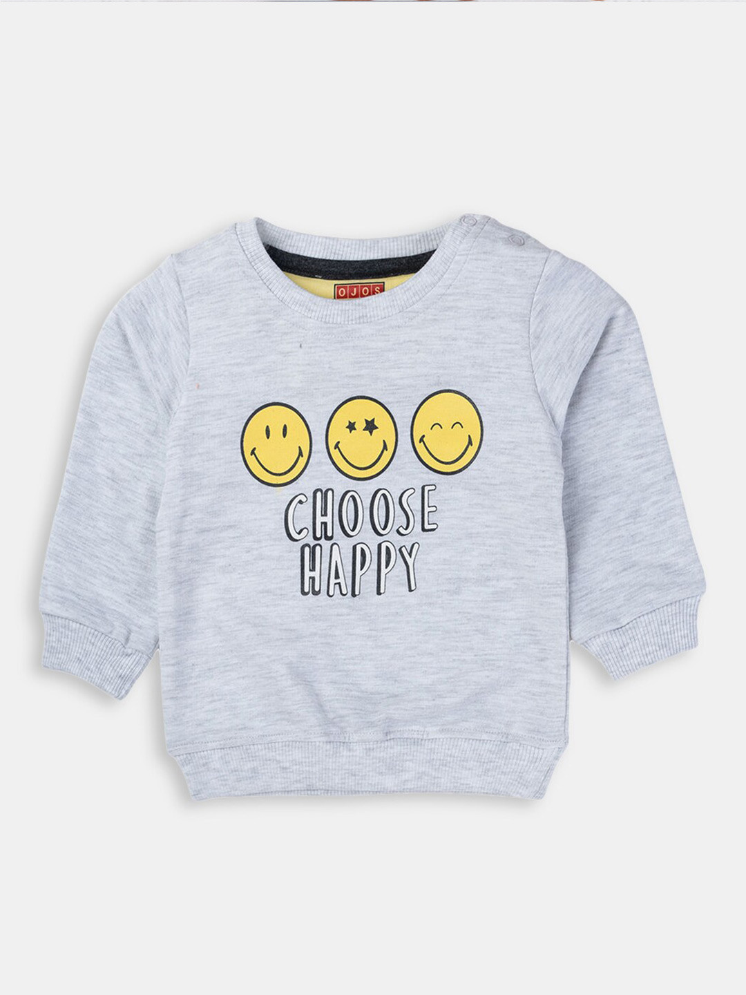 

Hopscotch Boys Grey Printed Cotton Sweatshirt