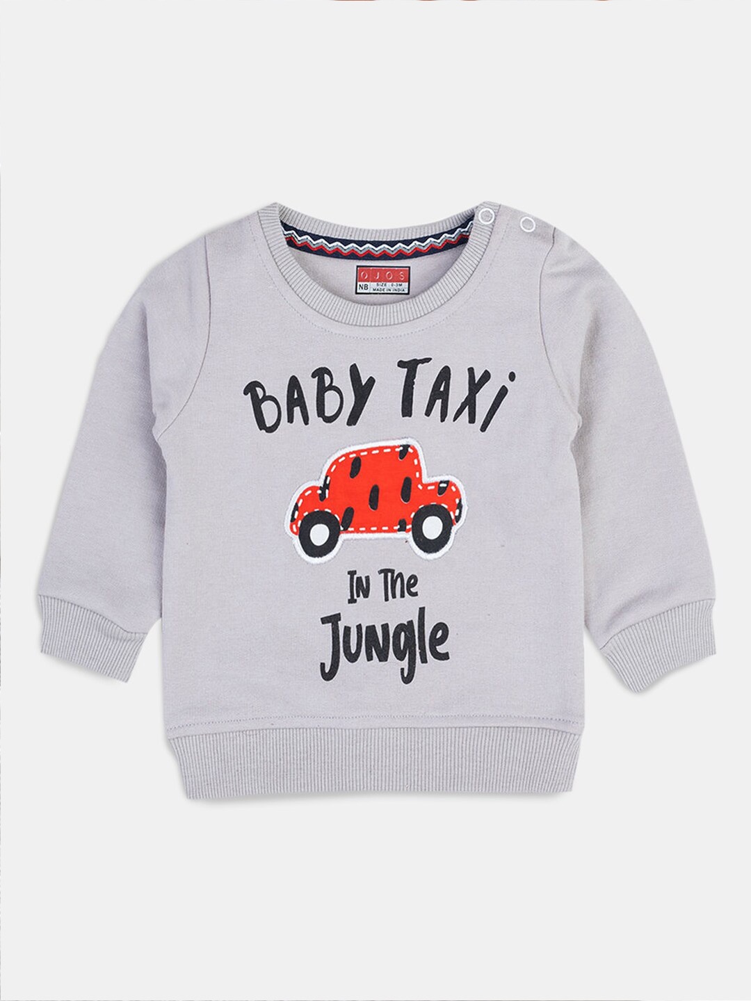 

Hopscotch Boys Grey Printed Cotton Sweatshirt