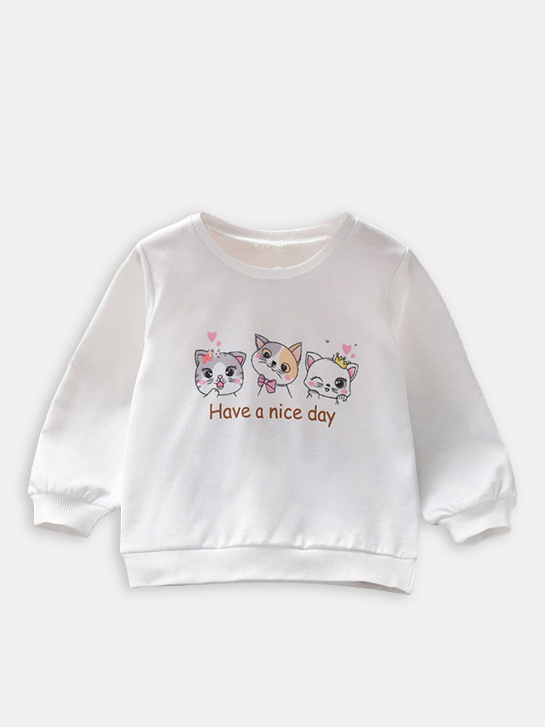 

Hopscotch Girls White Cotton Sweatshirt