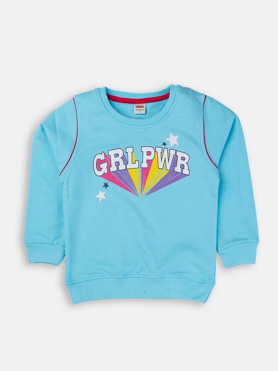 

Hopscotch Girls Blue Printed Cotton Sweatshirt
