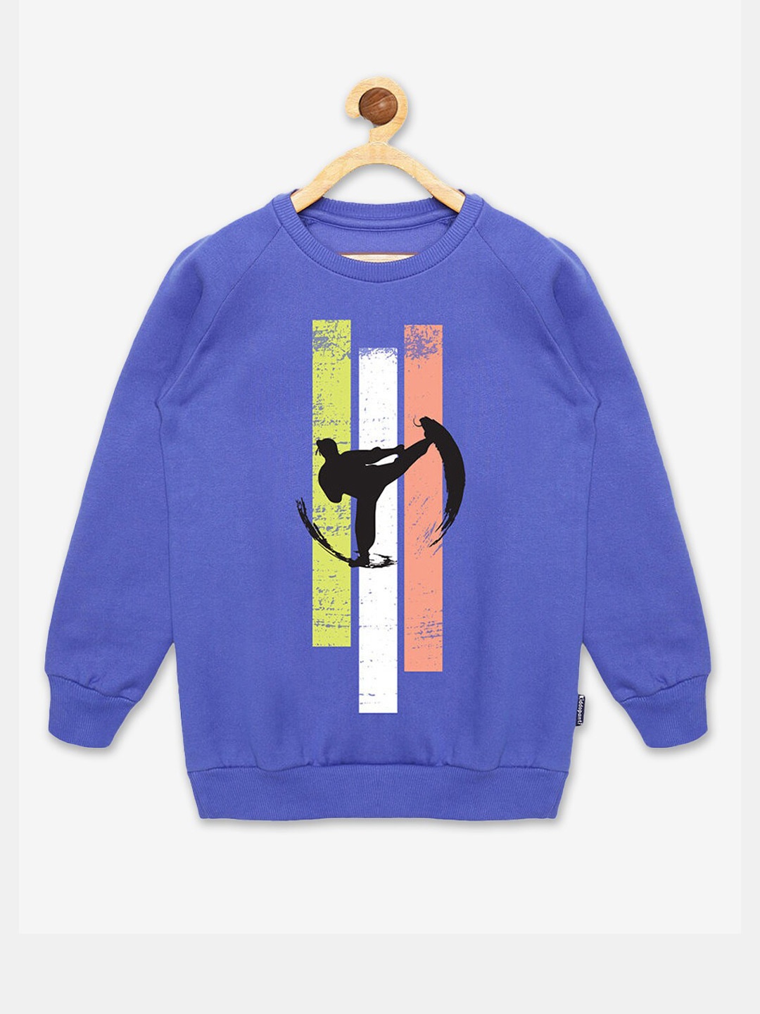

Hopscotch Boys Blue Printed Cotton Sweatshirt