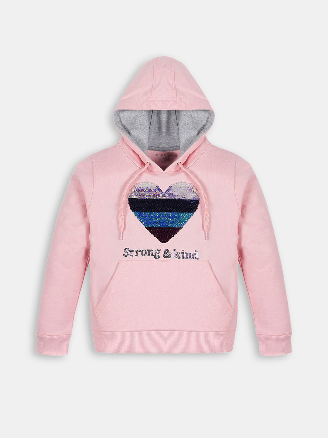 

Hopscotch Girls Pink Embellished Cotton Hooded Sweatshirt