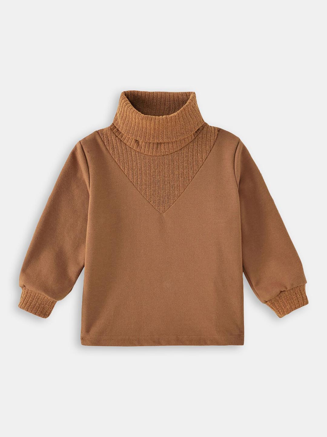 

Hopscotch Girls Brown Solid Sweatshirt