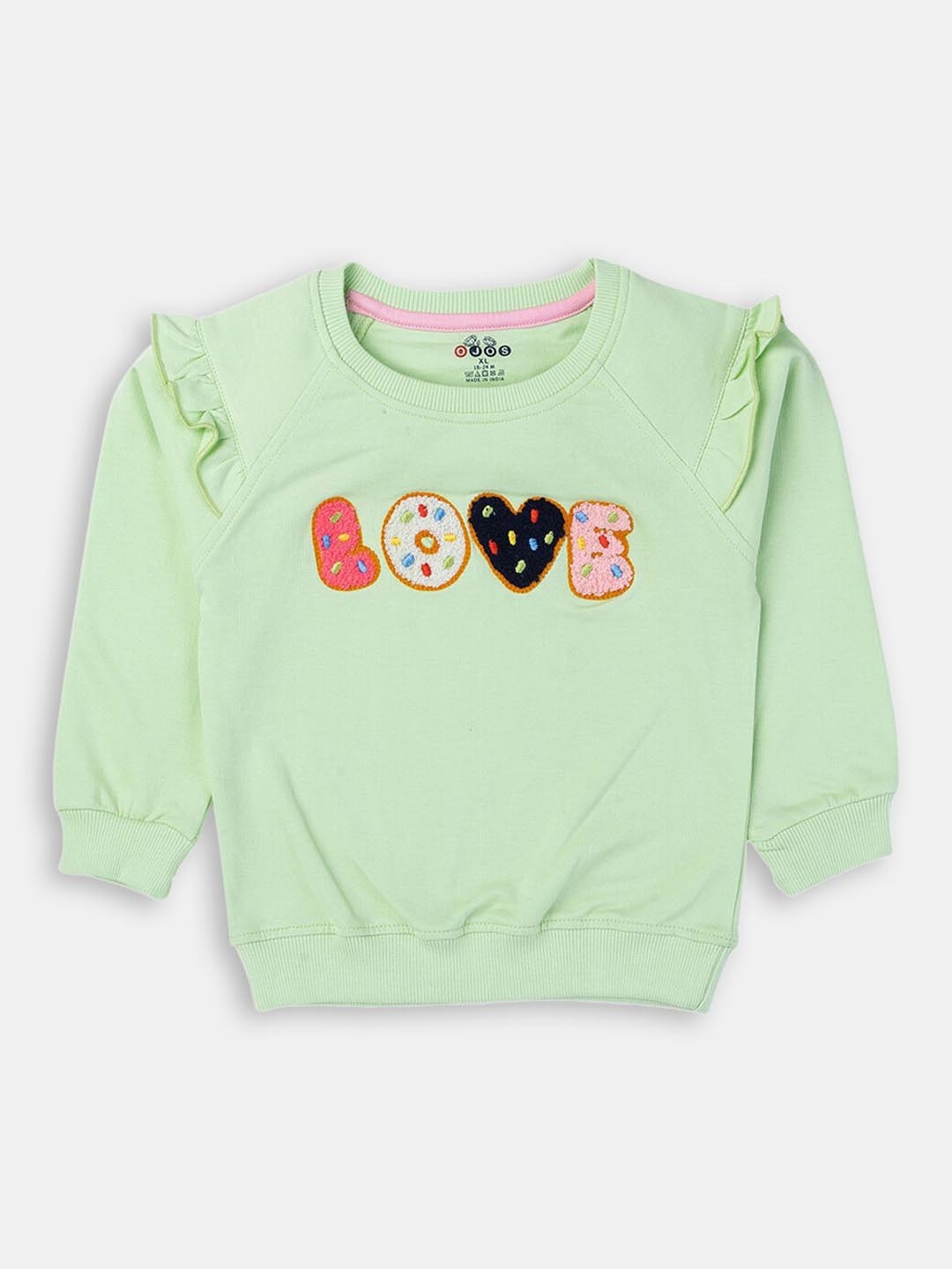 

Hopscotch Girls Green Embroidered Cotton Sweatshirt