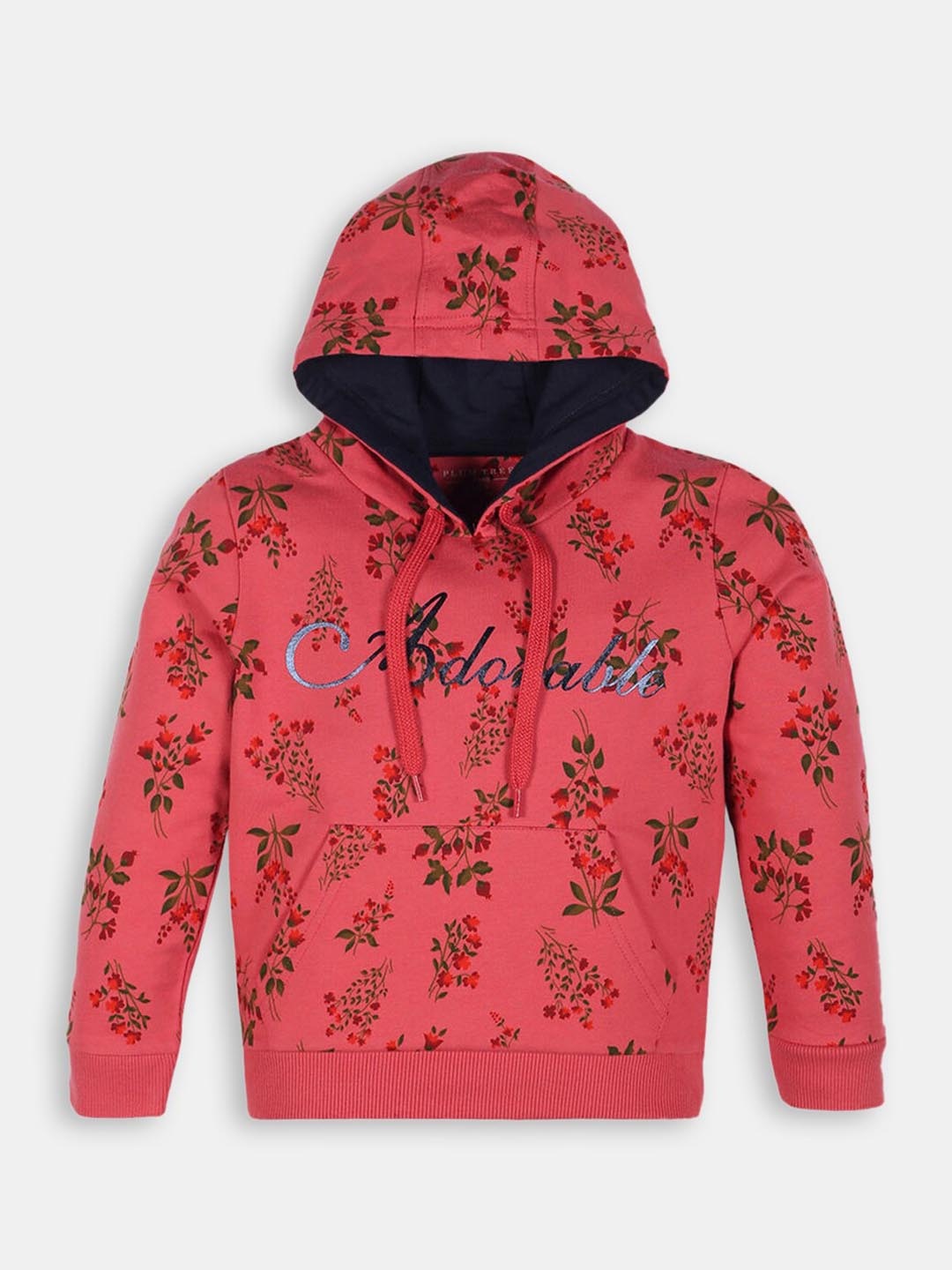 

Hopscotch Girls Pink Printed Hooded Sweatshirt