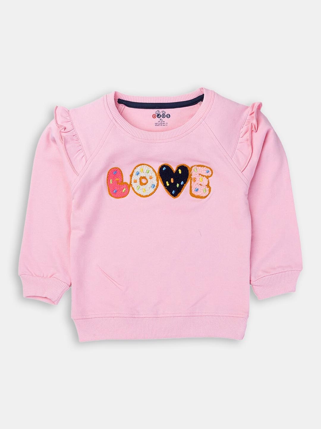 

Hopscotch Girls Pink Typography Printed Sweatshirt