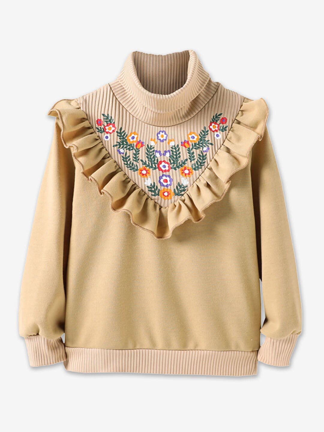 

Hopscotch Girls Beige Full Sleeves Sweatshirt