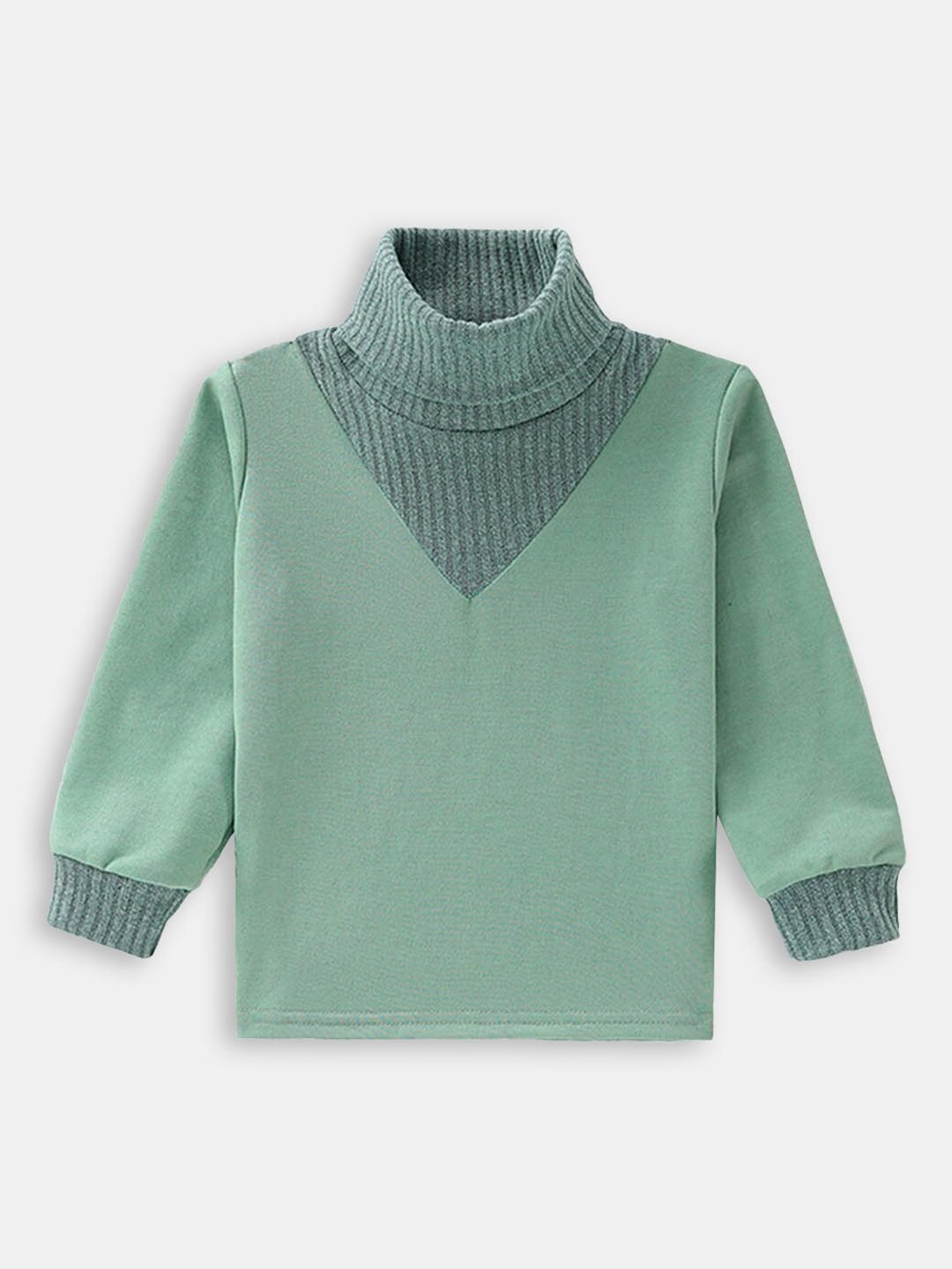 

Hopscotch Girls Green Solid Full Sleeve Sweatshirt