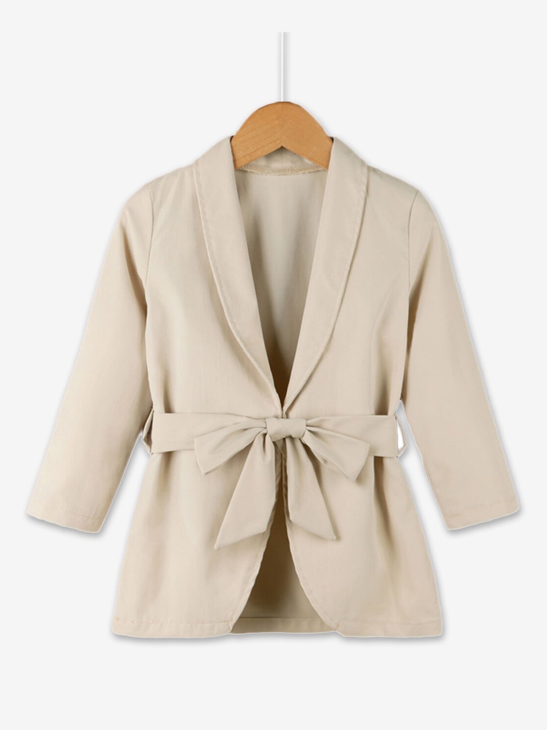 

Hopscotch Girls Beige Front-Open Overcoat