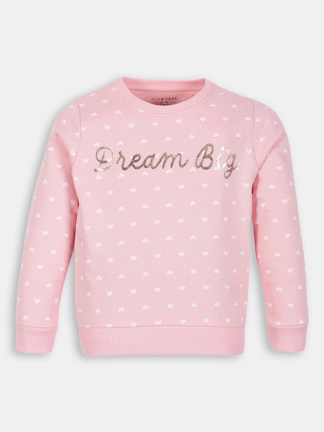 

Hopscotch Girls Pink Geometric Printed Sweatshirt