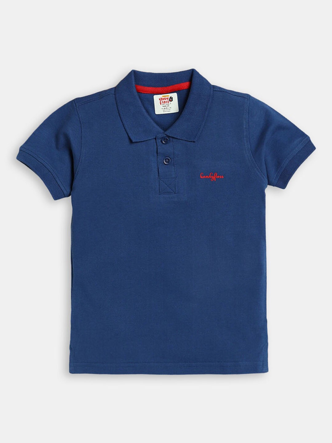 

Hopscotch Boys Navy Blue Polo Collar Cotton T-shirt