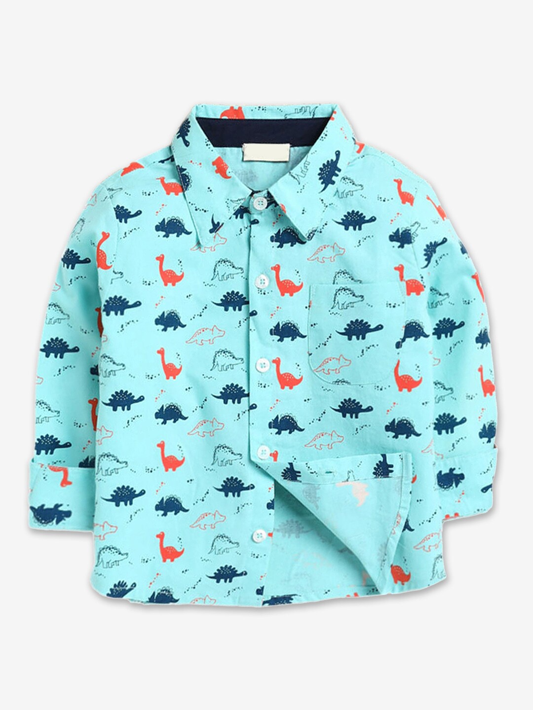 

Hopscotch Boys Blue Printed Classic Casual Shirt