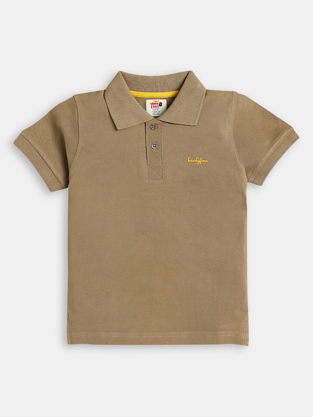 

Hopscotch Boys Brown Polo Collar Cotton T-shirt