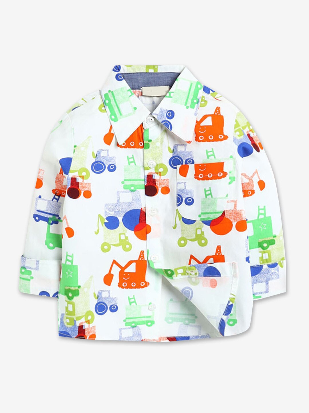 

Hopscotch Boys Off White Classic Conversational Printed Casual Shirt