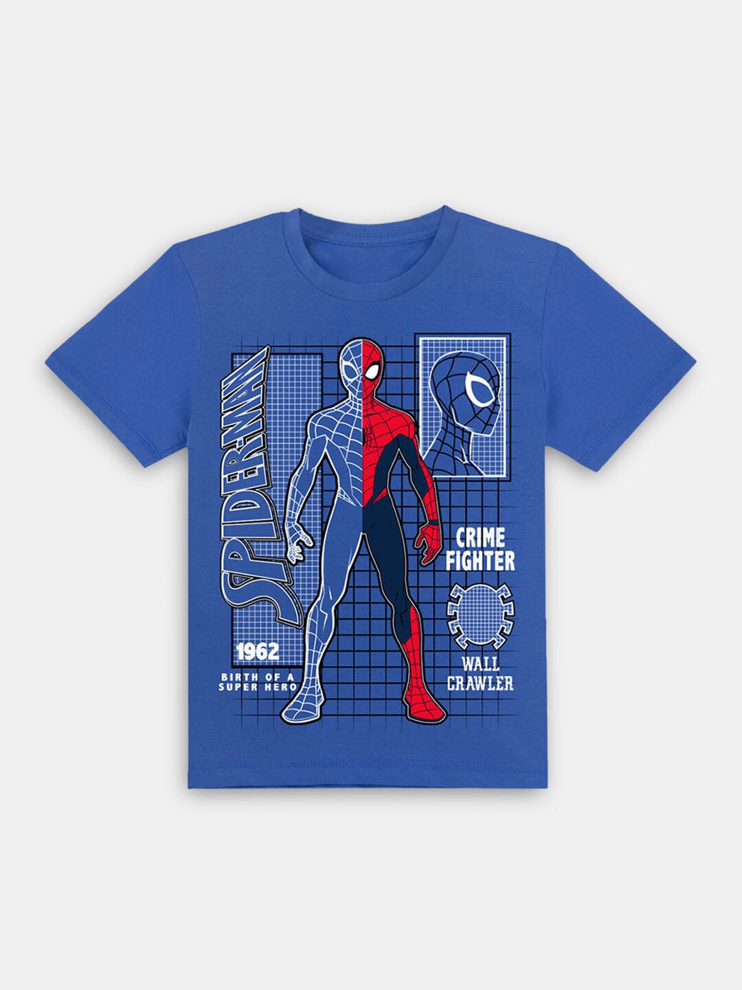 

Hopscotch Boys Blue Printed Cotton T-shirt