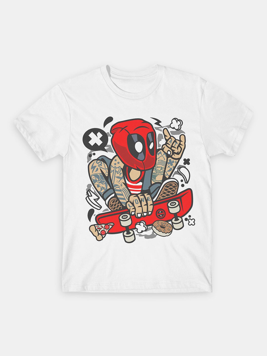 

Hopscotch Boys White Printed Cotton T-shirt