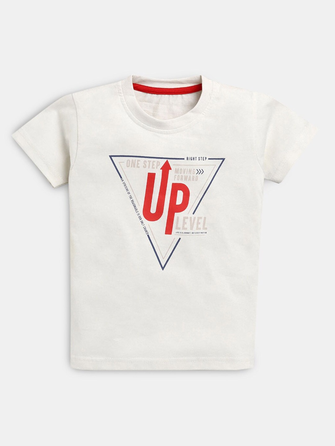 

Hopscotch Boys White Typography Printed Cotton T-shirt