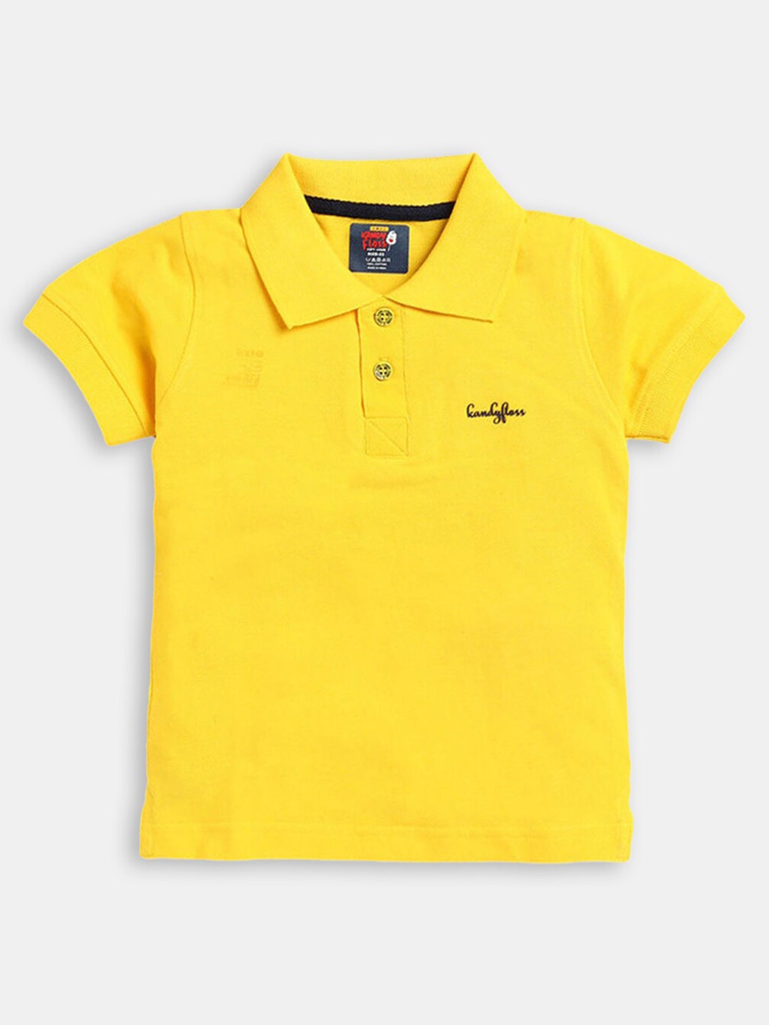 

Hopscotch Boys Yellow Polo Collar Cotton T-shirt