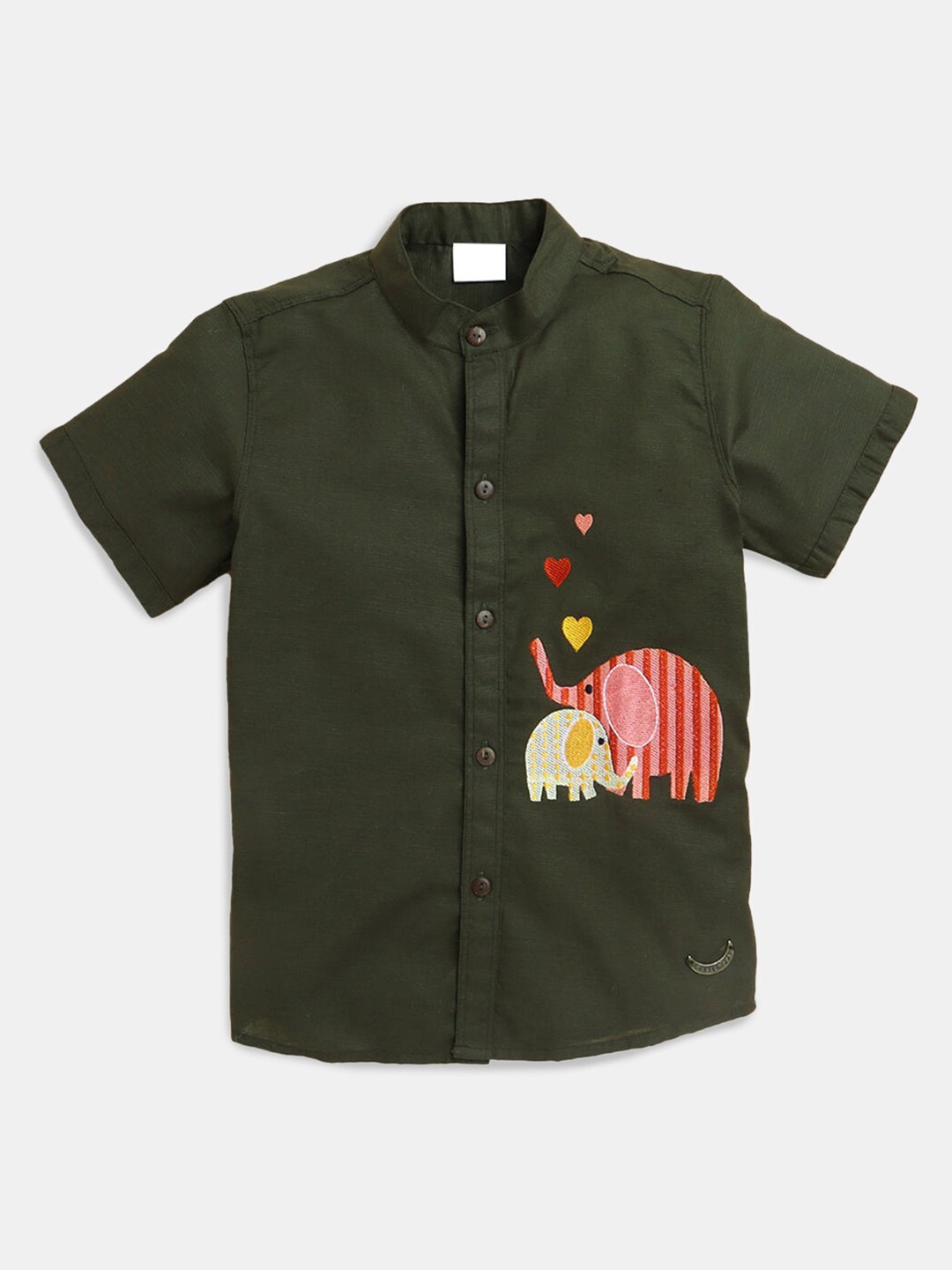 

Hopscotch Boys Green Classic Fit Casual Shirt