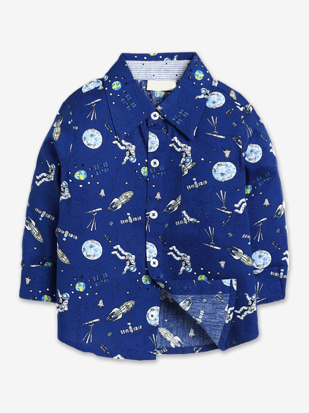 

Hopscotch Boys Classic Printed Casual Shirt, Navy blue