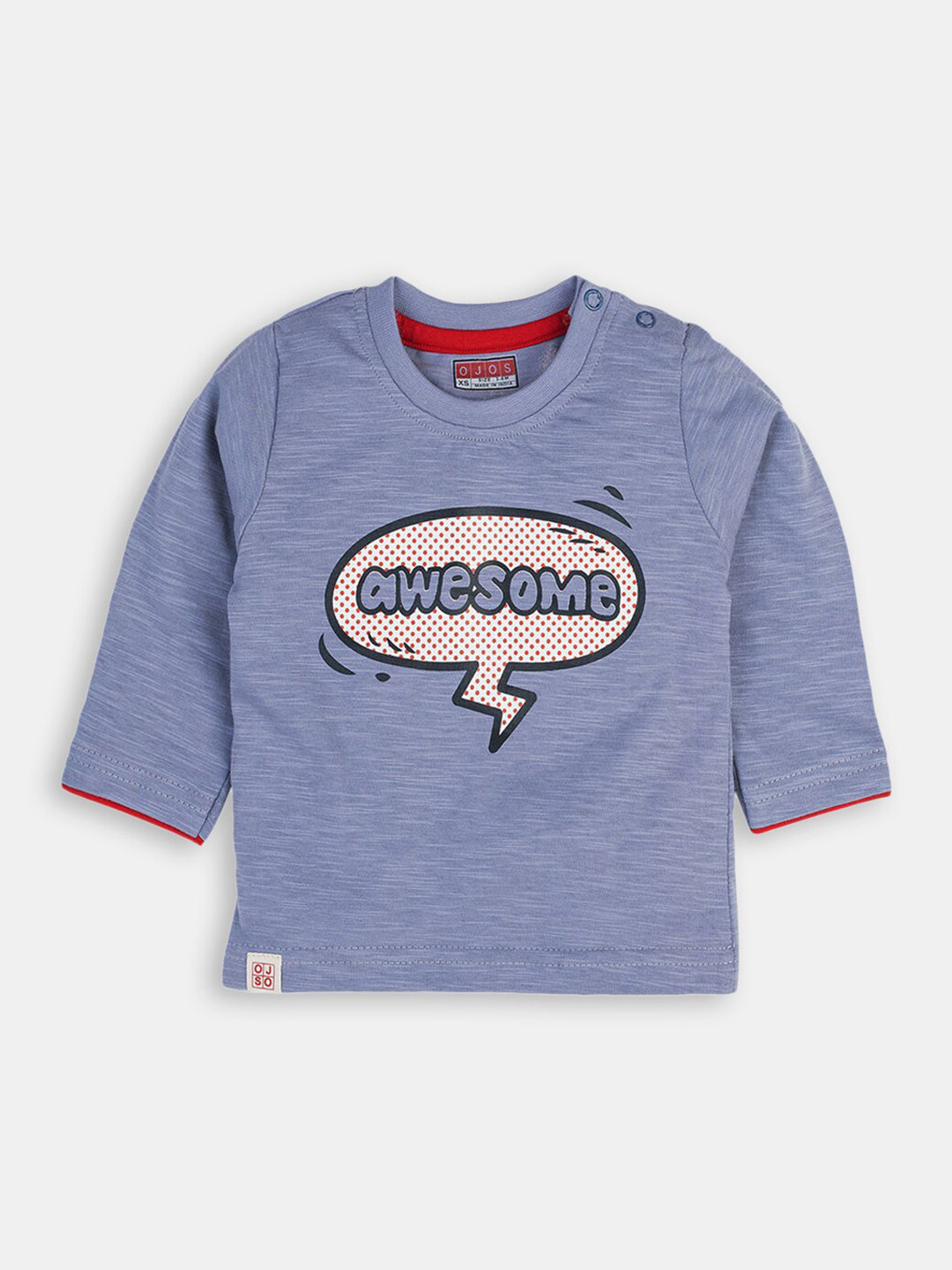 

Hopscotch Boys Grey Typography Printed Applique T-shirt