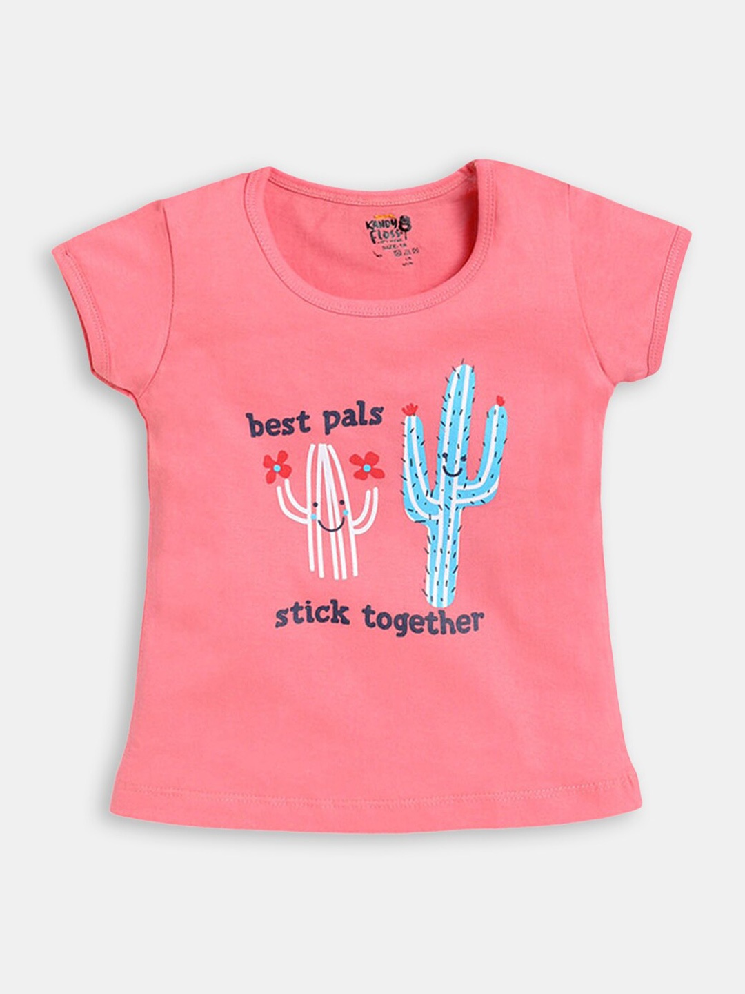 

Hopscotch Girls Pink Printed Cotton T-shirt