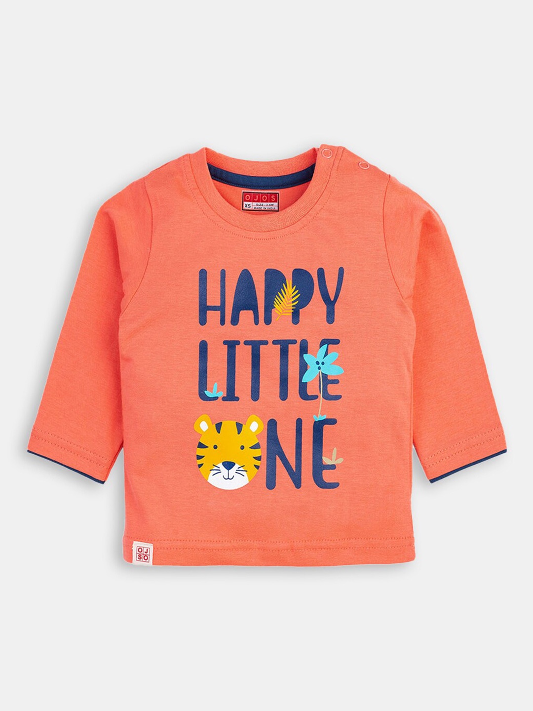 

Hopscotch Boys Orange Typography Printed Round Neck T-shirt