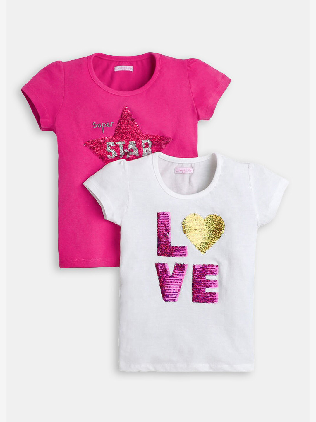

Hopscotch Girls White & Pink Typography Printed Cotton T-shirt