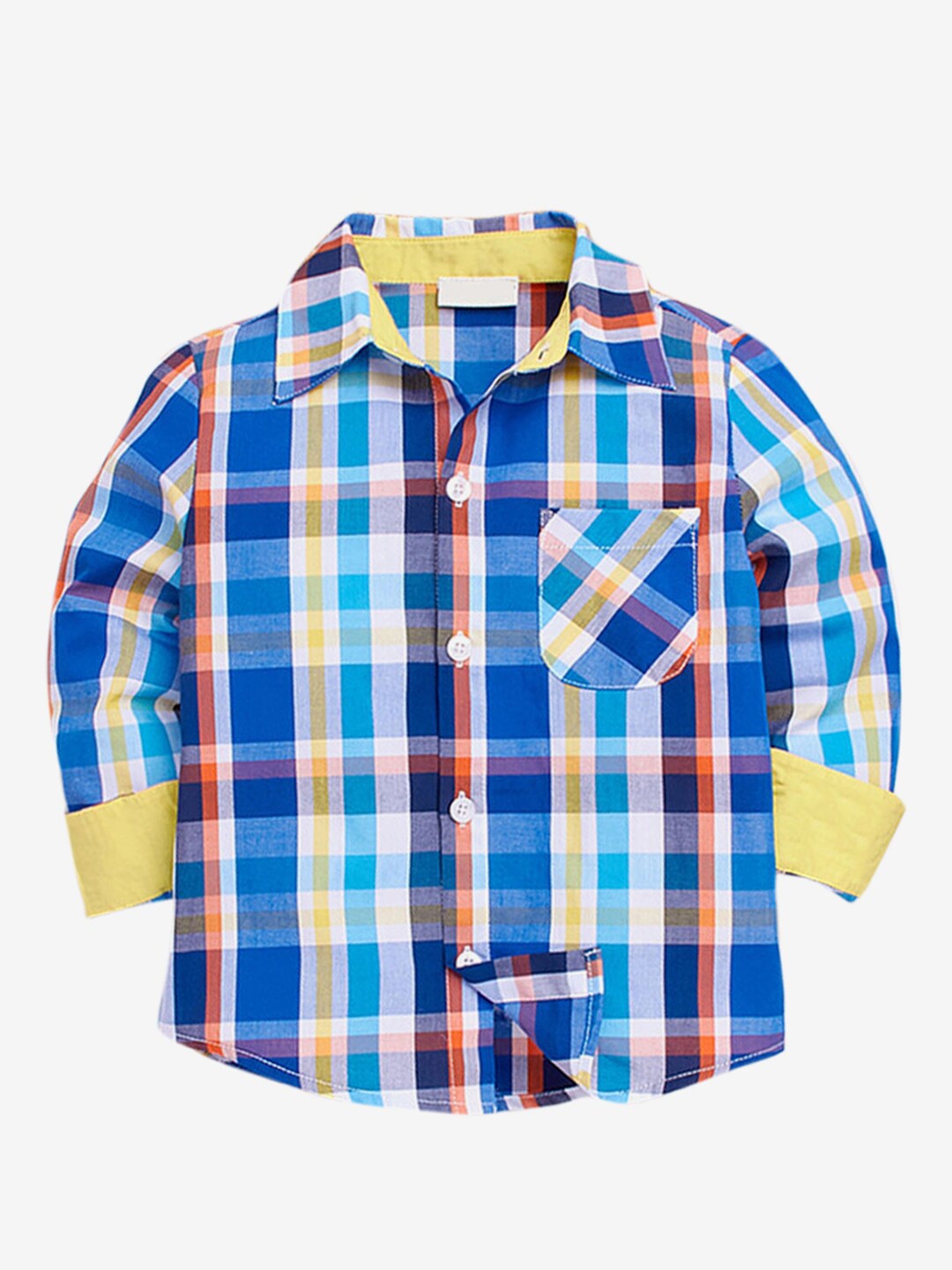 

Hopscotch Boys Blue Classic Gingham Checked Cotton Casual Shirt