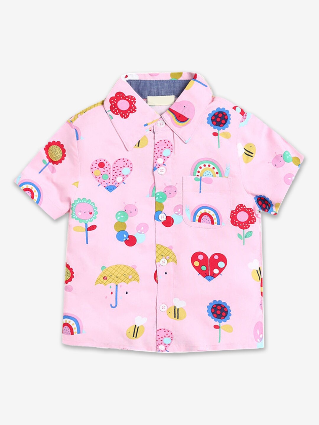 

Hopscotch Boys Classic Printed Casual Shirt, Pink