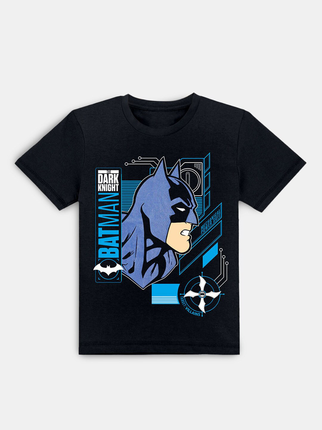 

Hopscotch Boys Black Batman Printed Cotton T-shirt