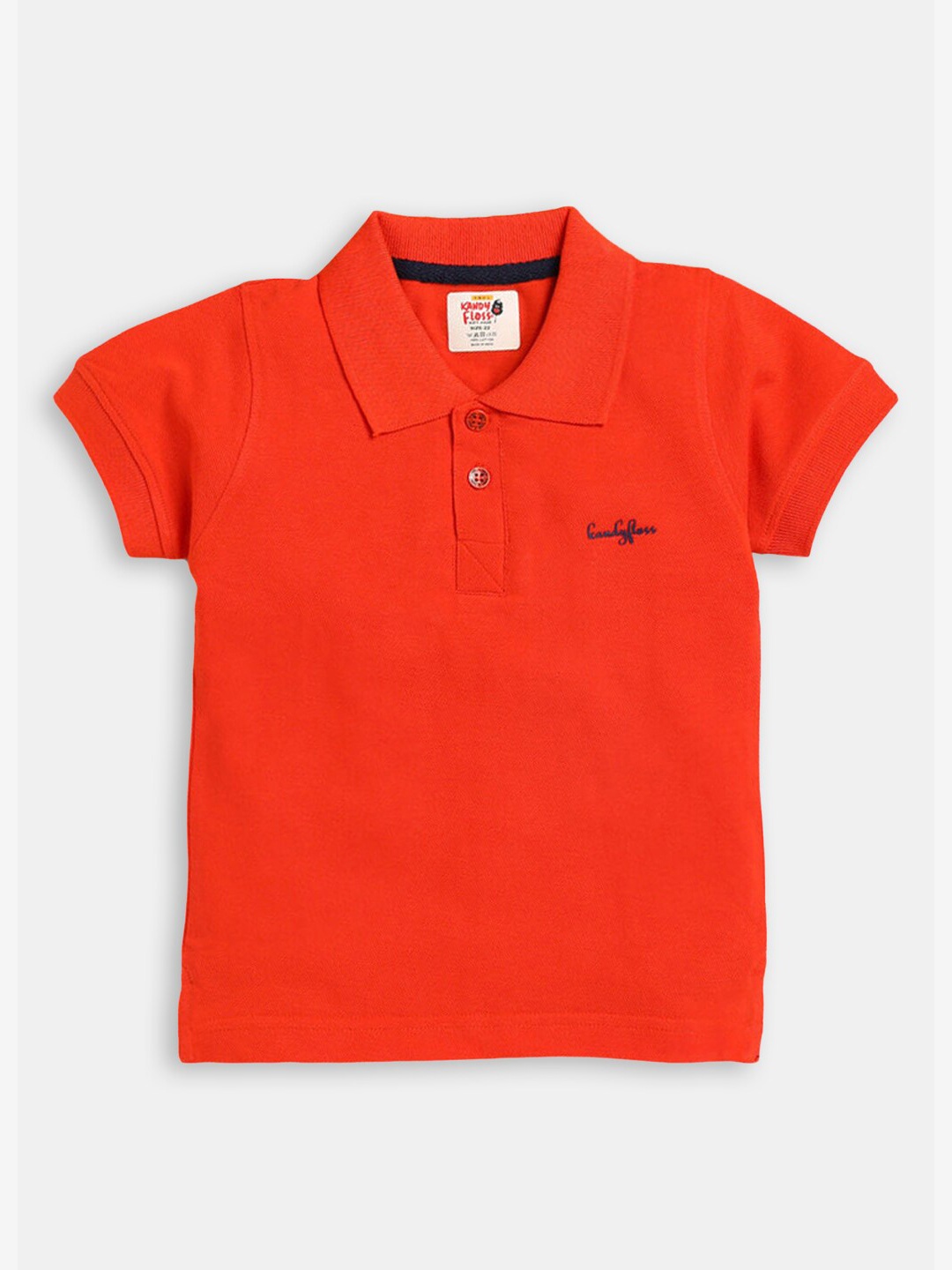 

Hopscotch Boys Orange Polo Collar Cotton T-shirt