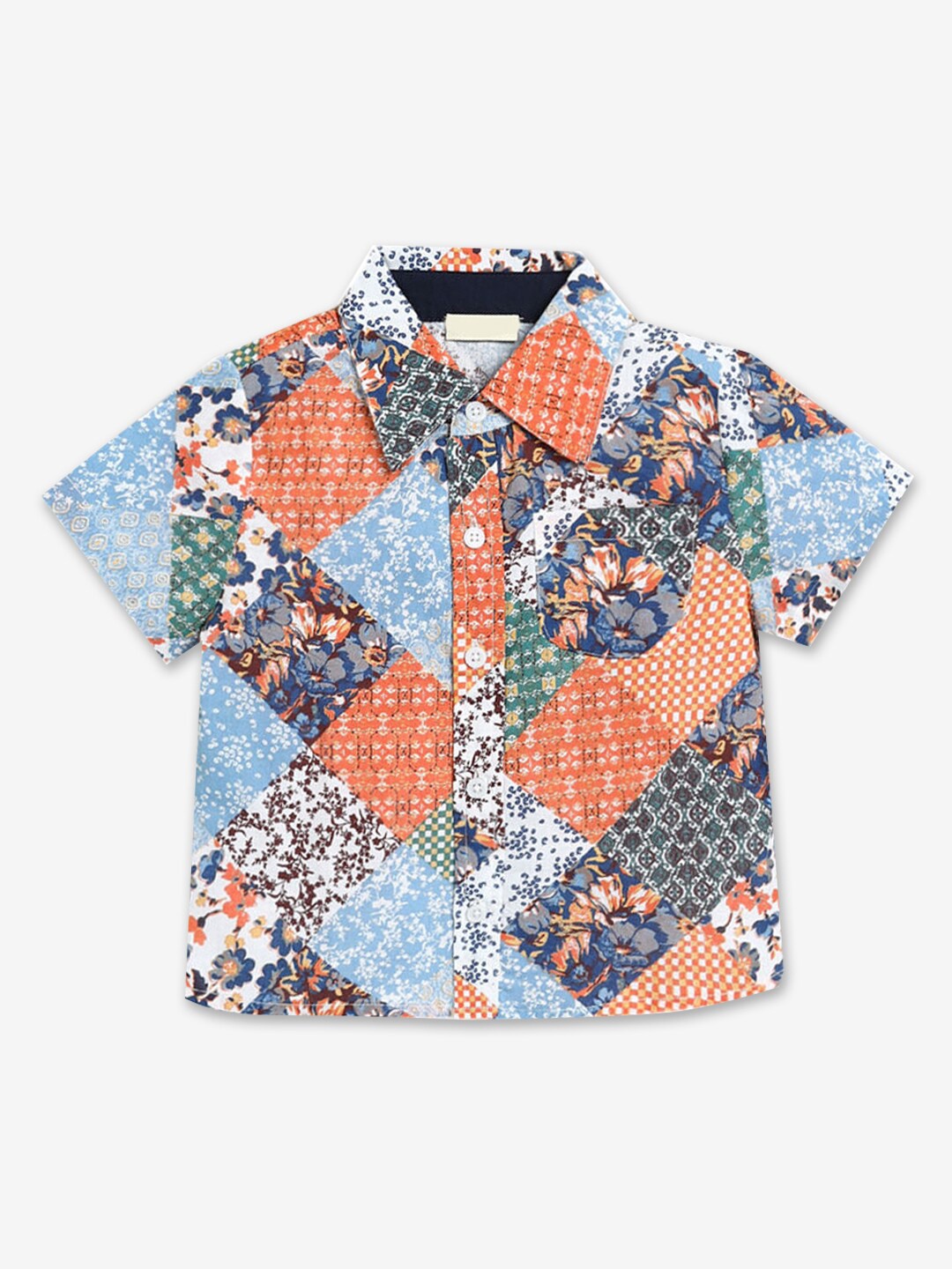 

Hopscotch Boys Blue Classic Floral Printed Casual Shirt