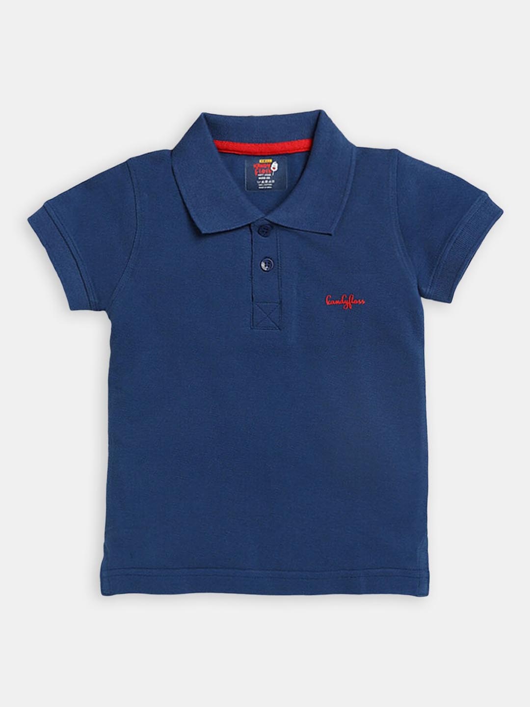 

Hopscotch Boys Blue Polo Collar Cotton T-shirt