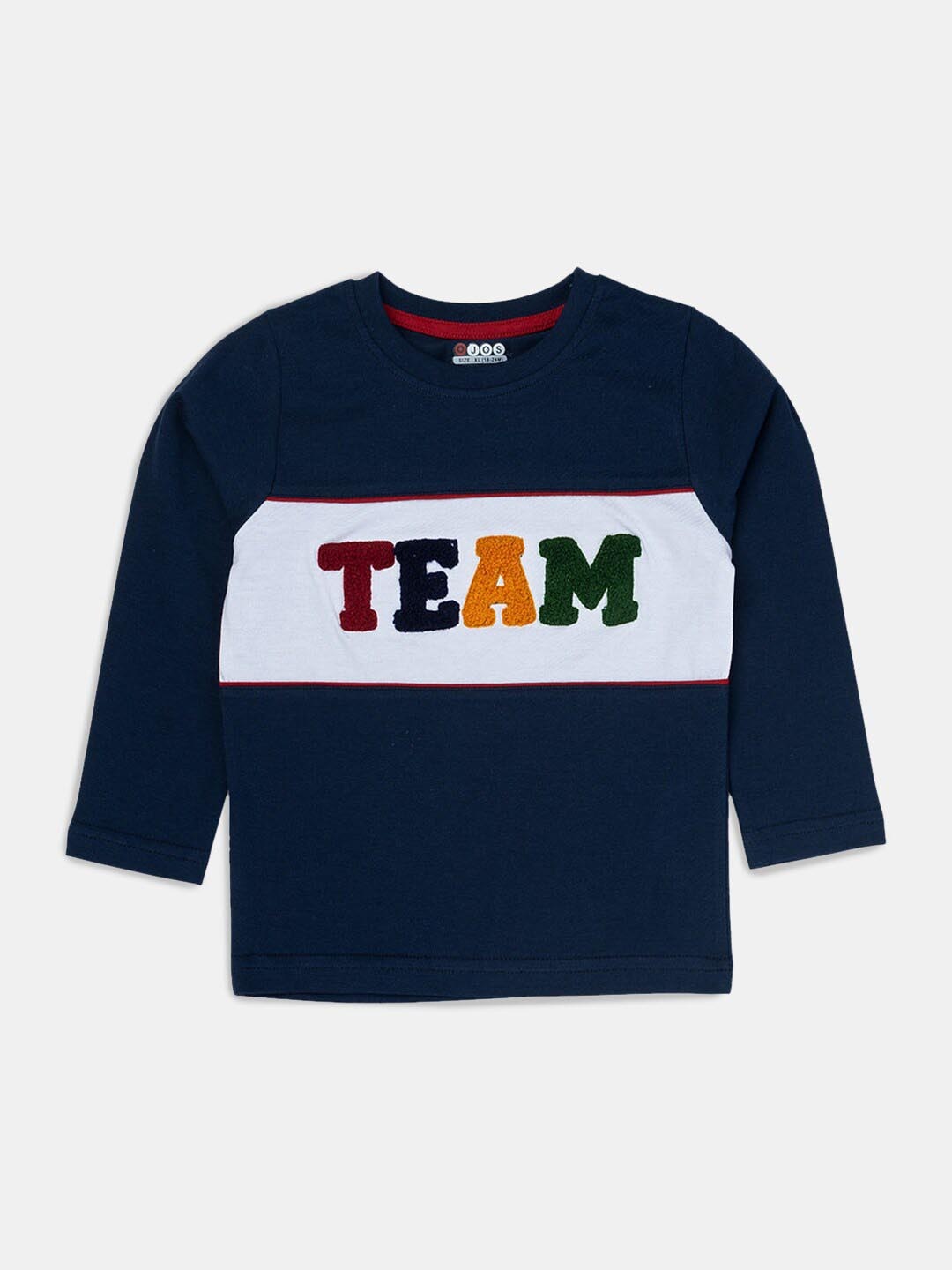 

Hopscotch Boys Blue Typography Printed Cotton T-shirt