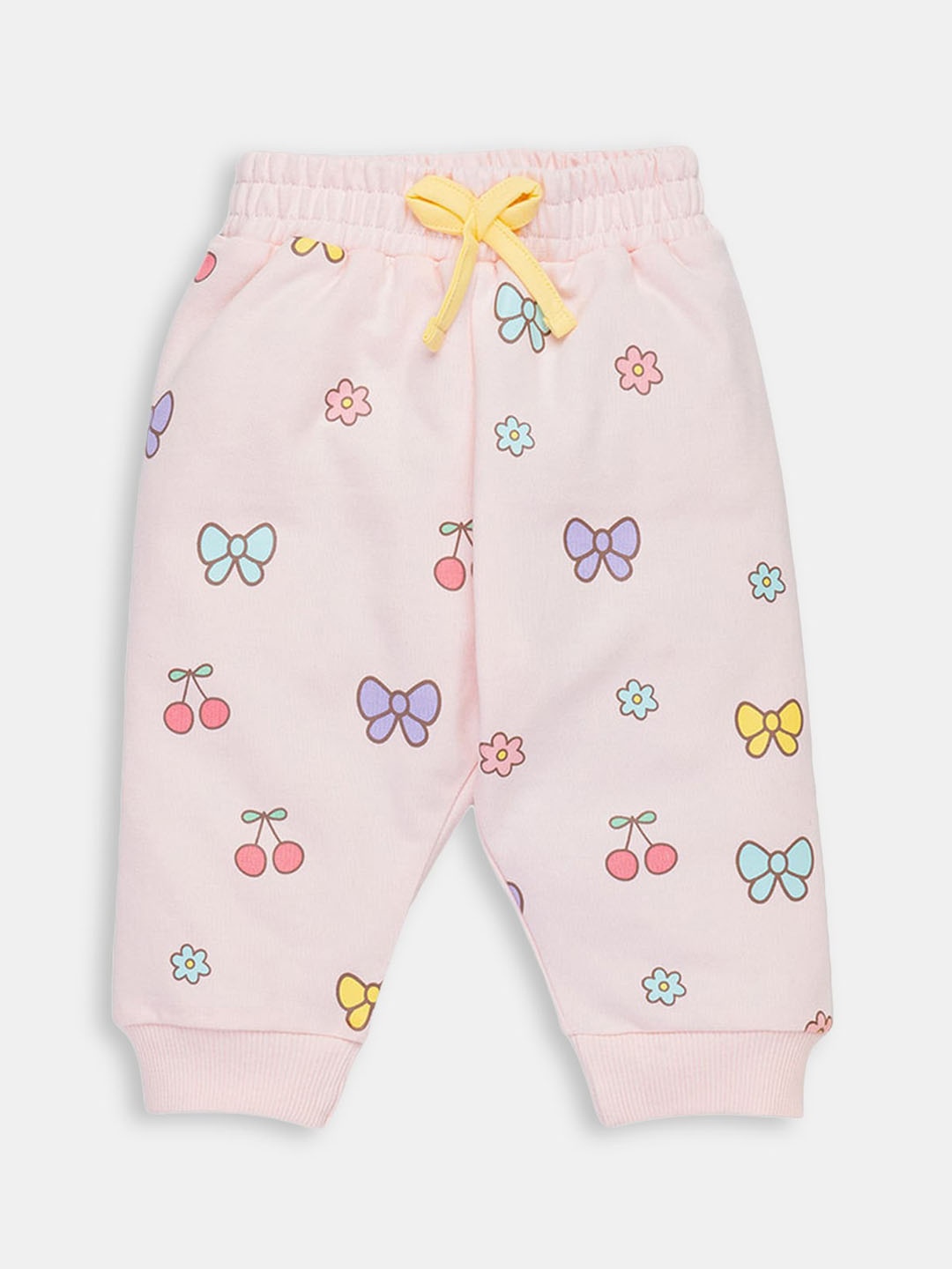 

Hopscotch Girls Pink Printed Cotton Joggers