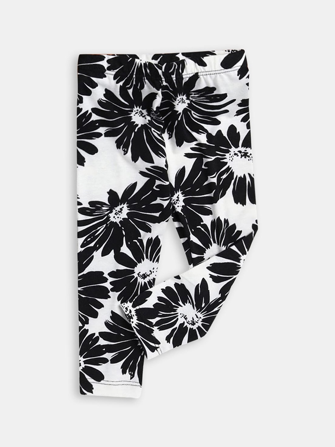 

Hopscotch Girls Off White Floral Printed Ankle Length Leggings