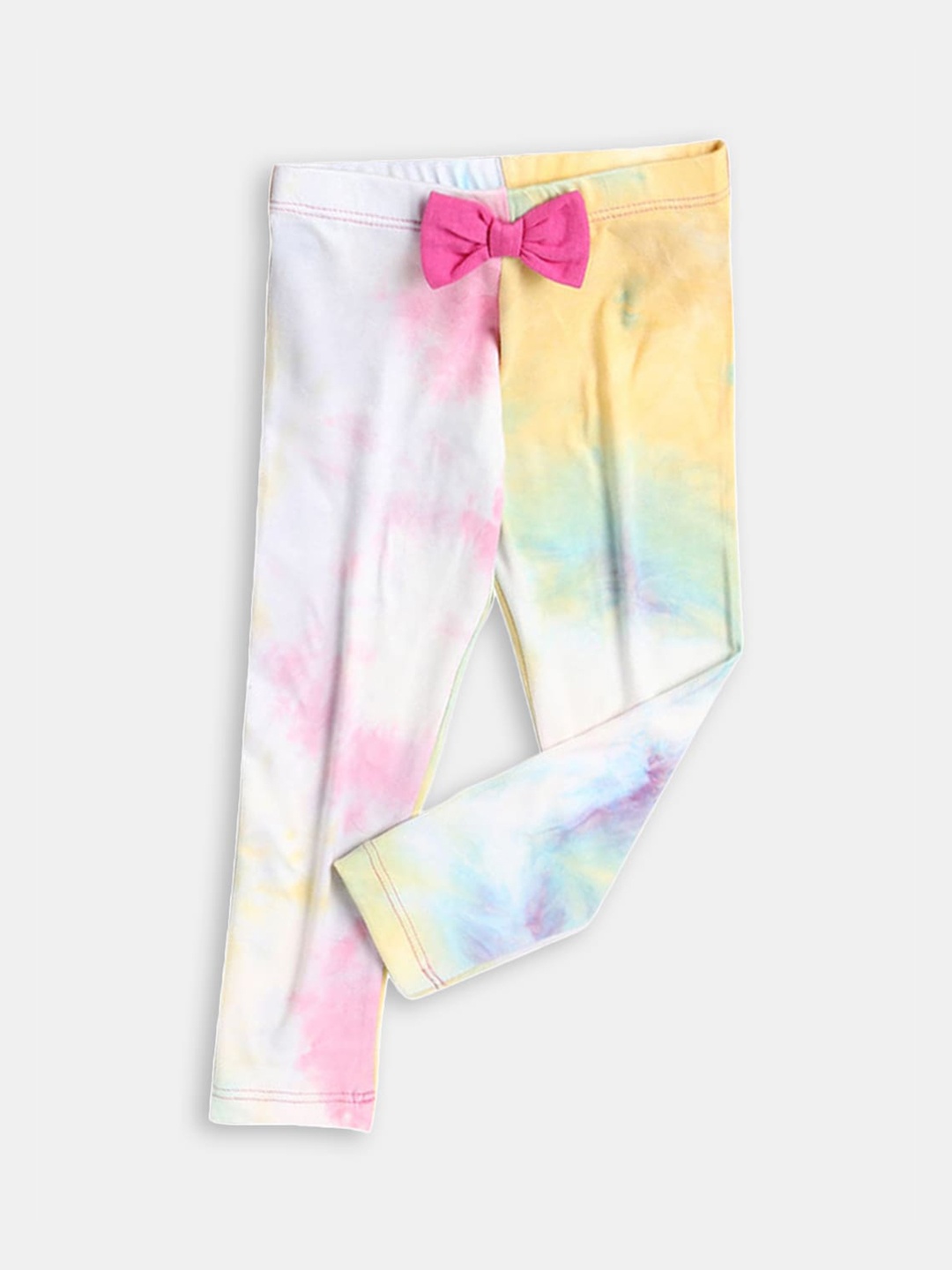 

Hopscotch Girls Pink & White Printed Leggings