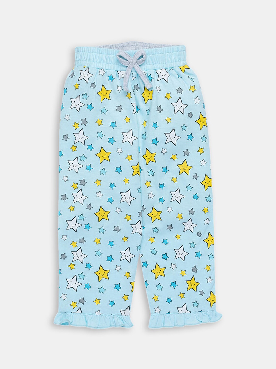 

Hopscotch Girls Blue Printed Cotton Trousers