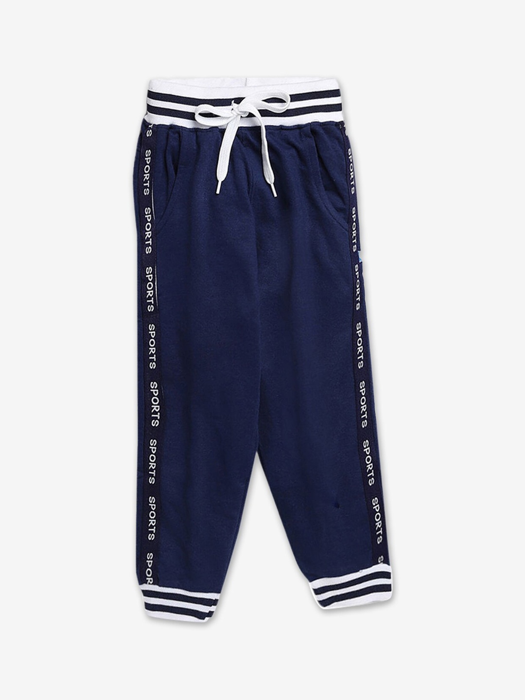 

Hopscotch Boys Navy Blue Printed Joggers