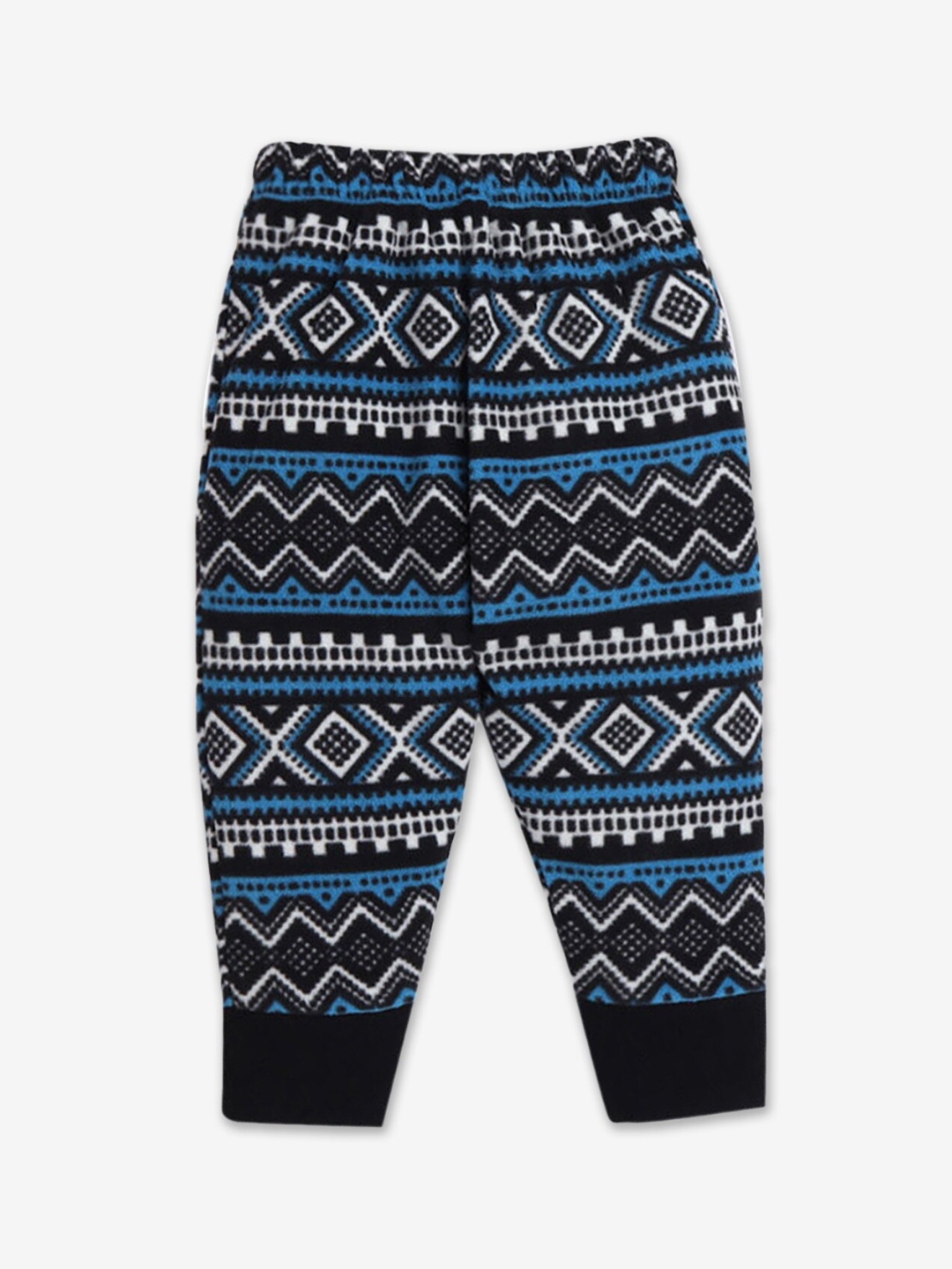 

Hopscotch Girls Blue Printed Joggers, Navy blue