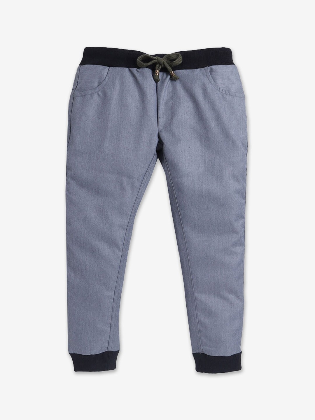 

Hopscotch Kids Blue Solid Joggers
