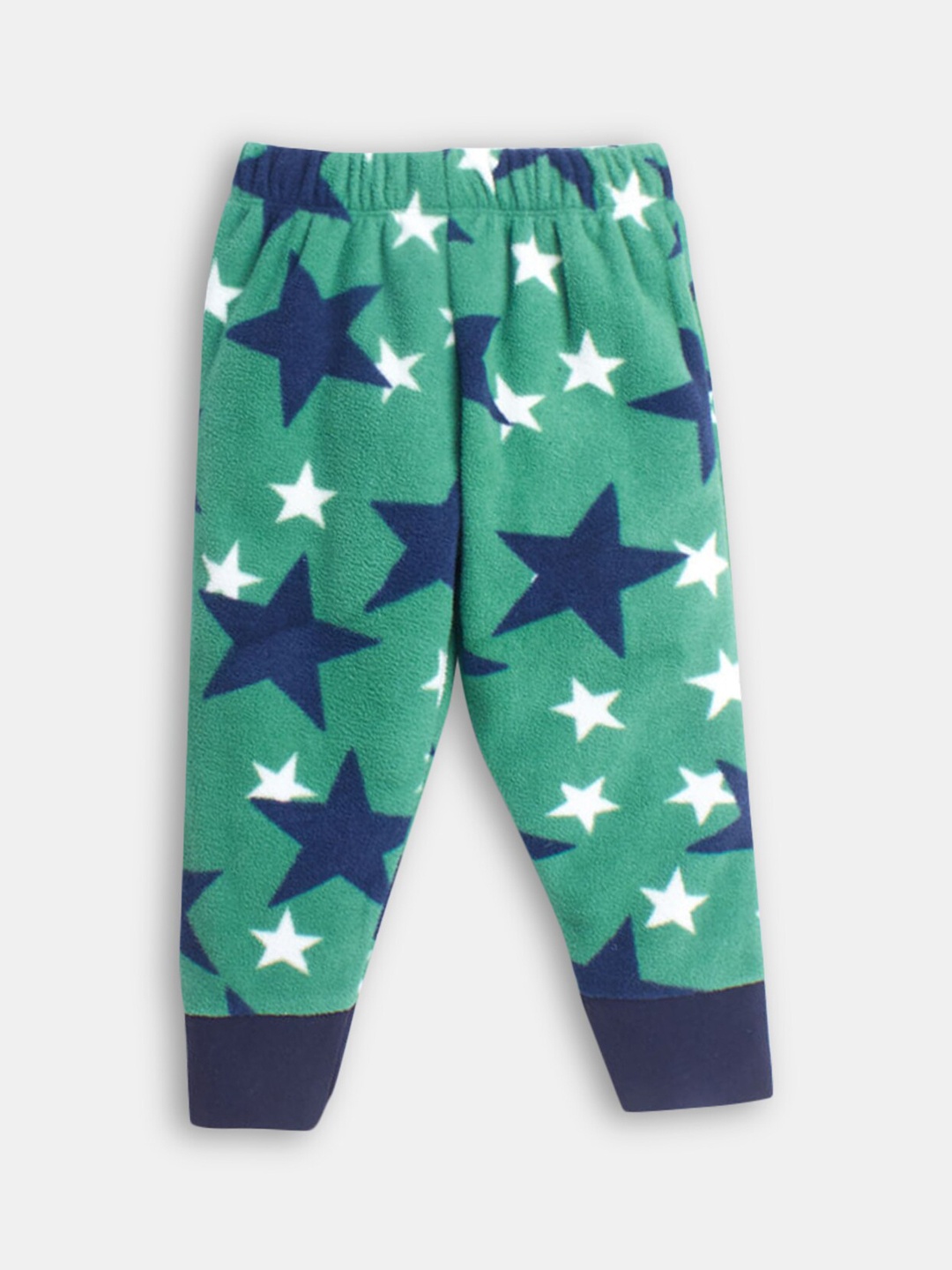 

Hopscotch Boys Green Printed Joggers